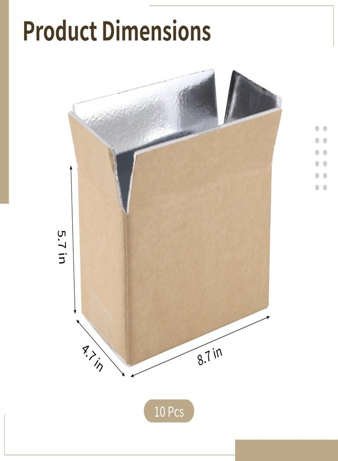 Varku 10 PCS Insulated Shipping Boxes, 8.7 x 4.7 x 5.7 in Heavy-Duty Foam Cooler with Aluminum Foil Lining, Foldable for Easy Storage, Great for Transporting Fresh Food, Seafood, Flowers - Image 4