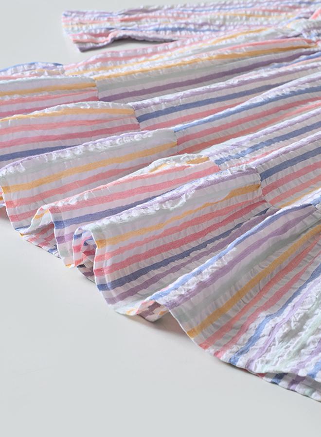 بيلا مودا فستان مخطط بكشكش - Image 5