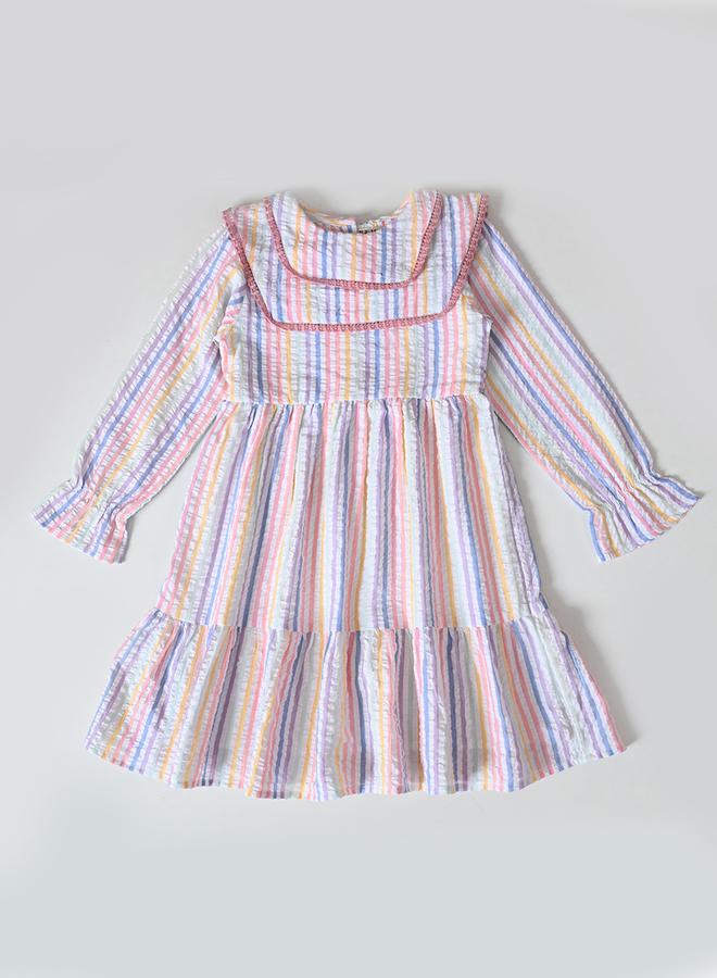 بيلا مودا فستان مخطط بكشكش - Image 2