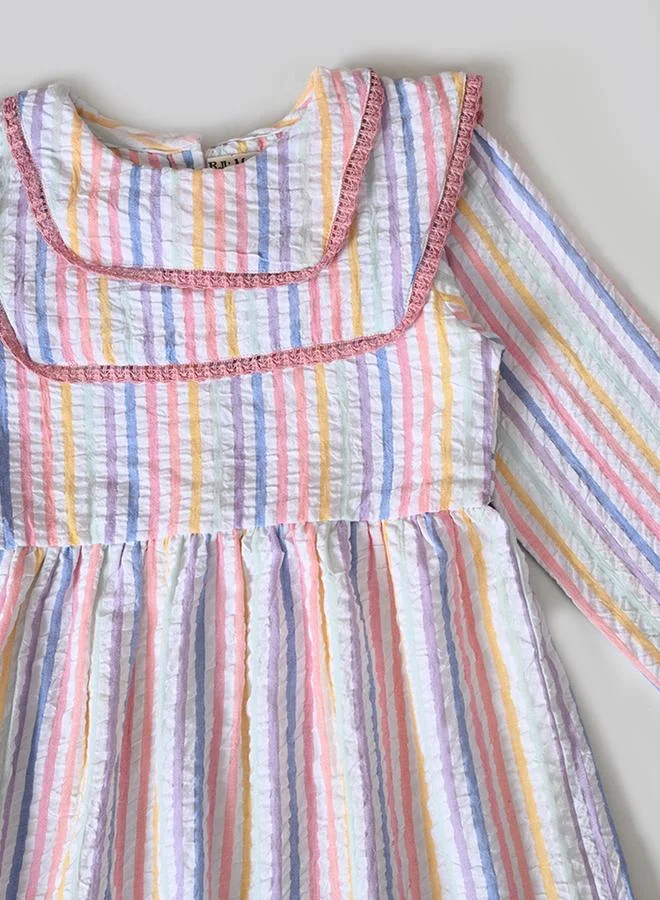 BELLA MODA Striped Ruffle Dress
