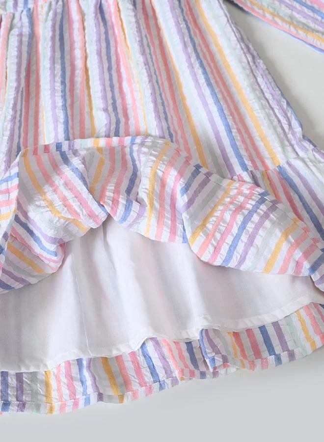 BELLA MODA Striped Ruffle Dress