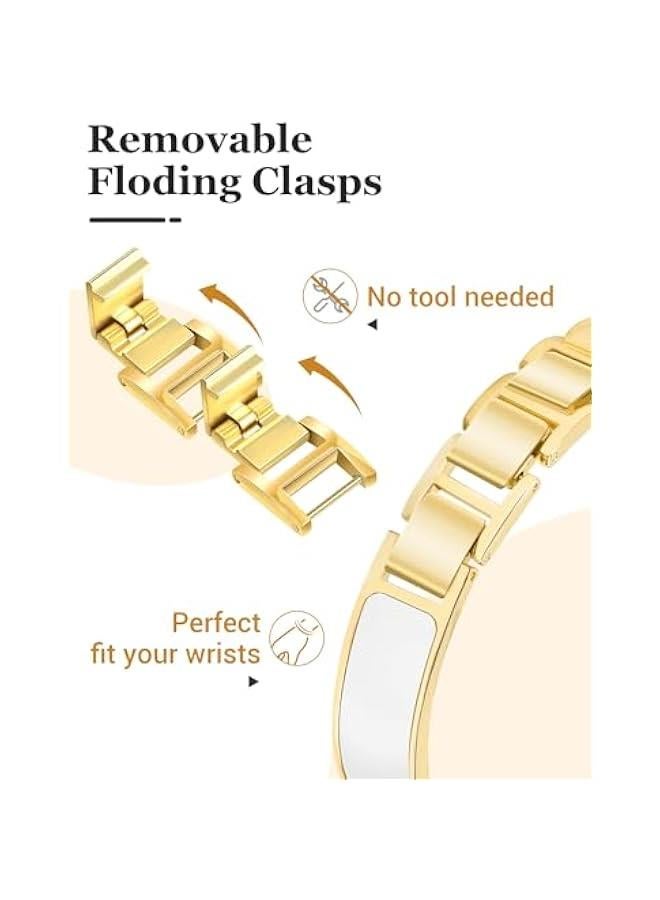 Arabest Fashionable Gold Slim Metal Watch Band Compatible with Apple Watch Series 1-10 for Women - Elegant Jewelry Dress Bracelet Strap - Adjustable Length - 38mm/40mm/41mm/42mm - Stylish Accessory for iWat  - Image 4