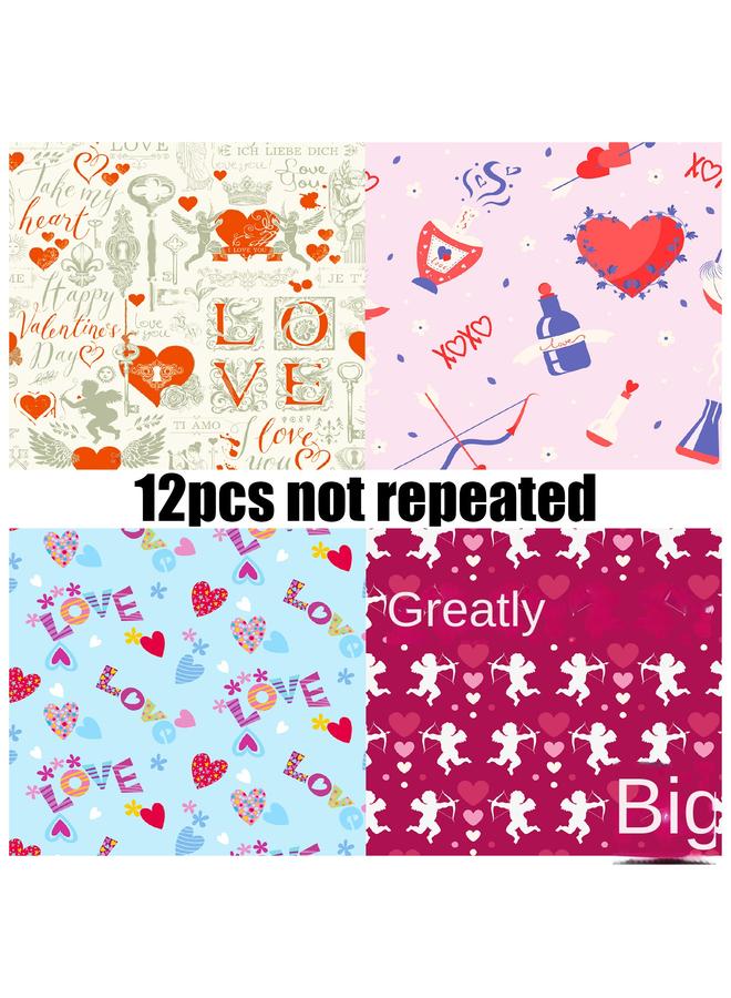 Bluejw 12 Valentine's Day Love Full Of Material Paper Ins Wind Festival Handmade Photo Album Diy Handbook Material Paper - Image 5