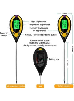 Captaintech Moisture Meter, Plant Water Monitor 4-in-1 with pH Tester Meter, Gardening Tool Kits for Plant Care, Great for Garden, Lawn, Farm, Indoor & Outdoor Use  - Image 5