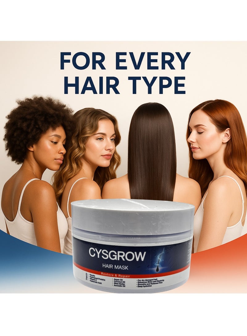 Cysgrow Hair Mask – Botanical Repair Treatment for Dry, Damaged & Frizzy Hair | With Argan Oil, Keratin & Shea Butter | Deep Hydration, Anti-Frizz & Shine | Paraben & Sulfate Free - Image 2