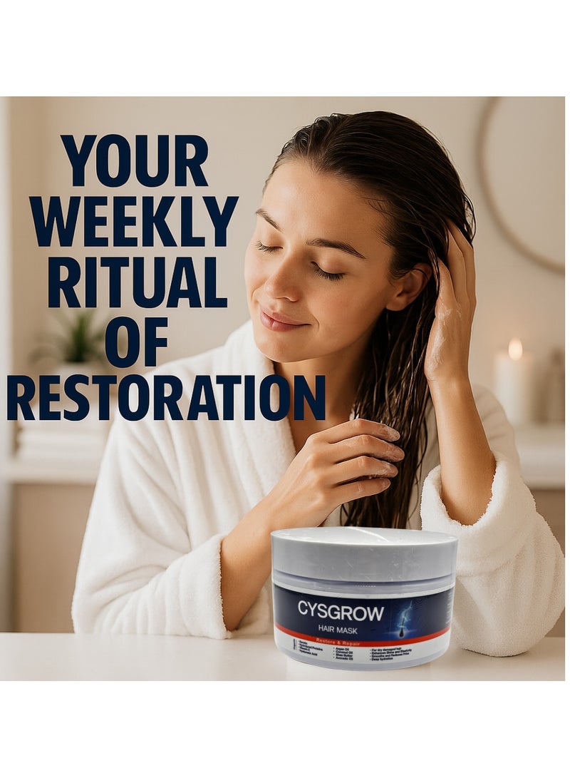 Cysgrow Hair Mask – Botanical Repair Treatment for Dry, Damaged & Frizzy Hair | With Argan Oil, Keratin & Shea Butter | Deep Hydration, Anti-Frizz & Shine | Paraben & Sulfate Free - Image 5