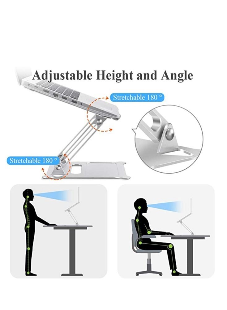 ELTRAZONE Adjustable Laptop Stand for Desk, Ergonomic Portable Aluminum Laptop Desk Stand - Image 3