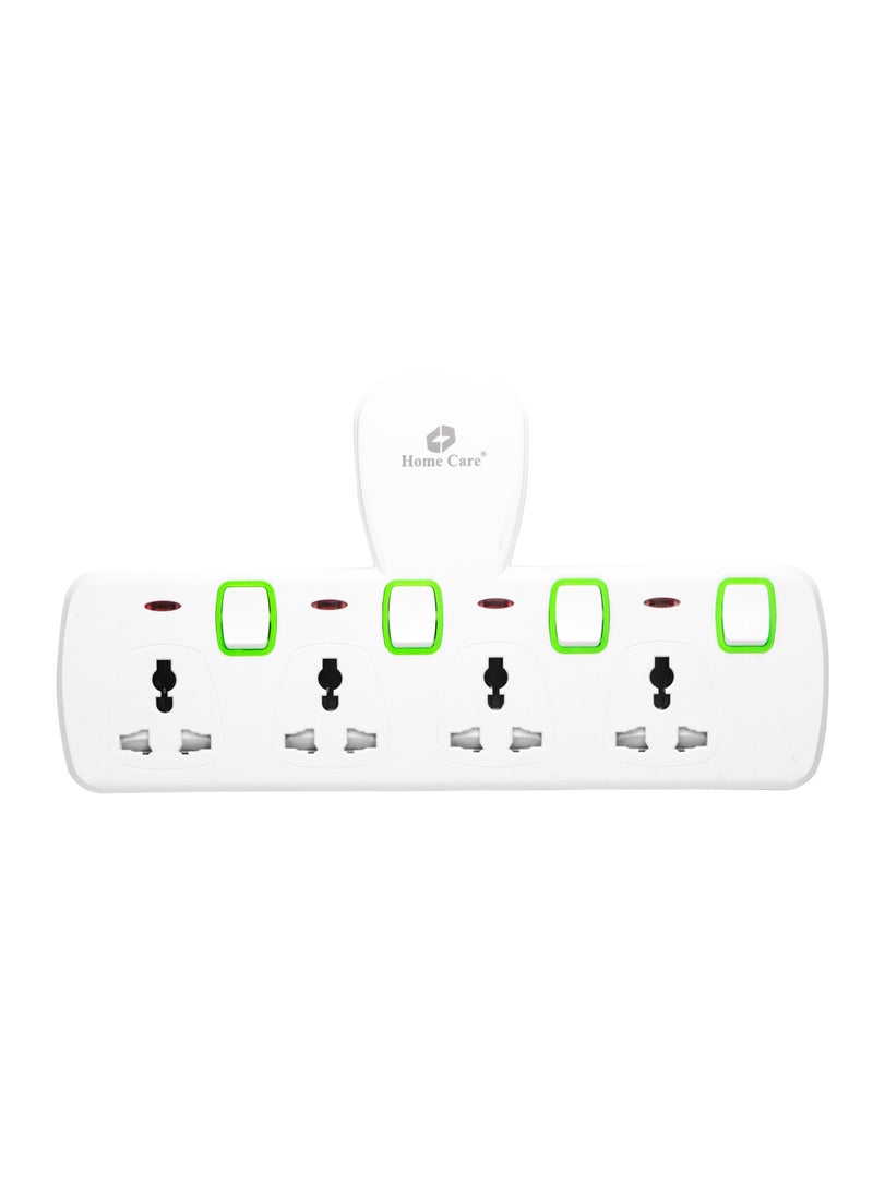 Home Care Home Care Multi Plug Extension Socket, 4 Way Electrical Outlet Extender, Universal Plug Adapter, Charging Station for Home, Office, Kitchen, Individually Switched, Product registered under (ECAS).  - Image 1