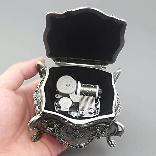 ROSIKING Emboss Alloy Metal Music Box Wind Up Antique Jewelry Musical Boxes Christmas Birthday Valentine's Day Gifts Plays A Whole New World - Image 4