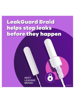 Tampax Radiant Tampons, Regular Absorbency, with Leakguard Braid, Unscented, 84 Count  - Image 4