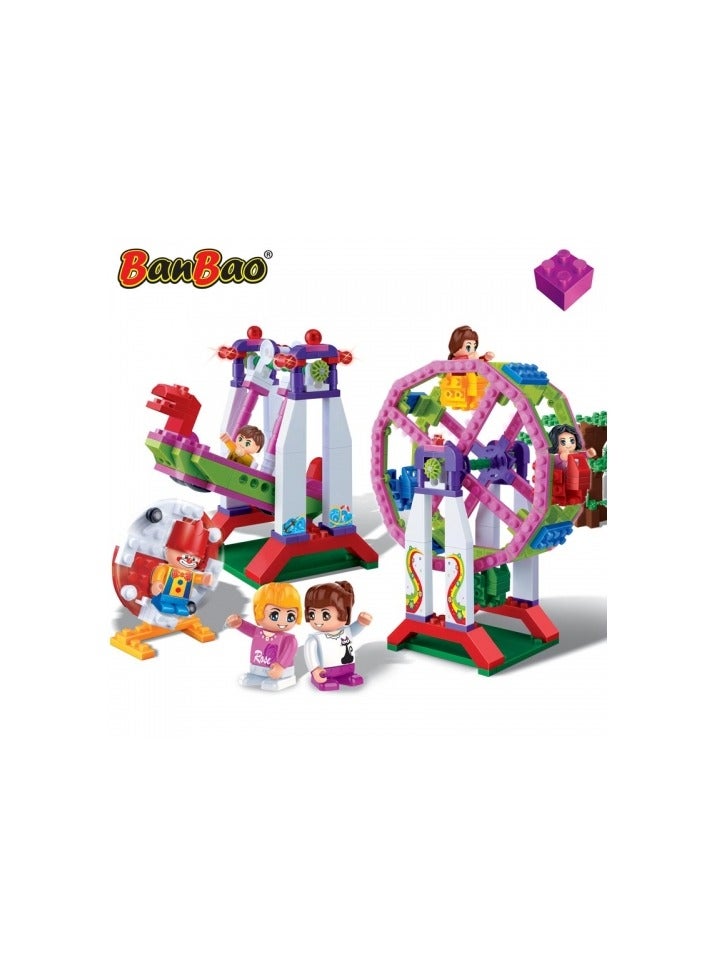 BanBao مجموعة ألعاب البناء بانباو مدينة الملاهي العصرية 401 قطعة | مجموعة ألعاب تعليمية | مجموعة طوب للبناء لتطوير عقل الطفل - Image 2