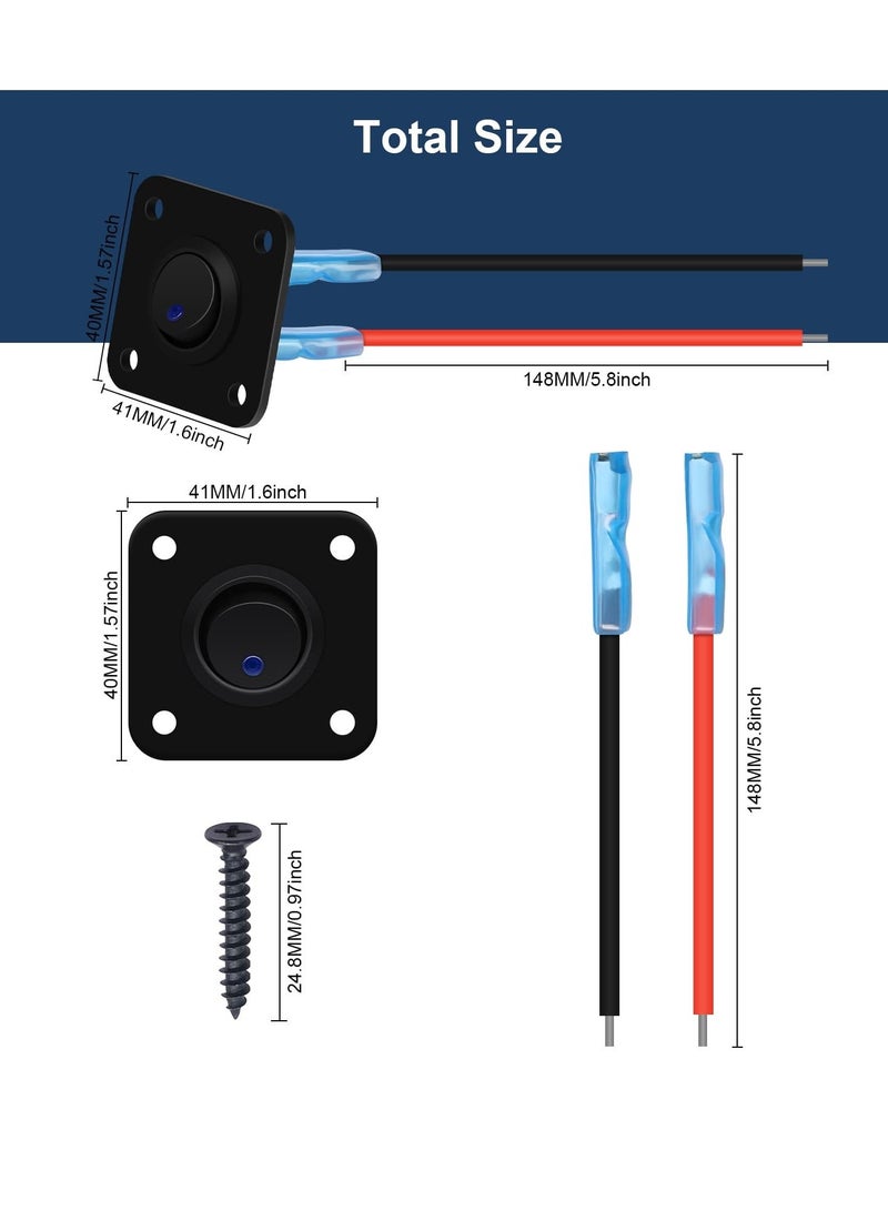 Rocker Toggle Switch Panel, with Blue LED Indicator - DC 12V 20A USB Charger, Round Lighted ON/Off SPST Switch Control for Ships, Yachts, RVs, Buses, Trailers, Campers, Boats, and More  - Image 3