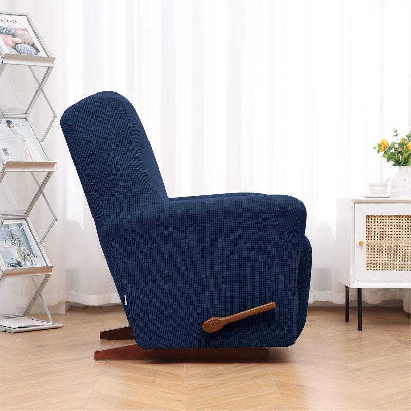 KEKUOU Recliner Chair Covers,Lazy Boy Recliner Covers Stretch Couch Cover Slipcovers 1 Piece Furniture Protector with Elastic Bottom for Dog,Kids.(Recliner, Navy Blue) - Image 3