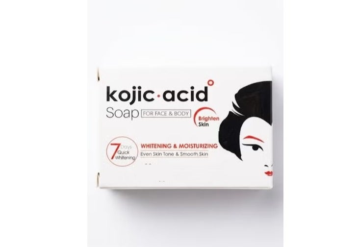 Kojic acid soap for whitening and moisturizing face and body, 100 grams