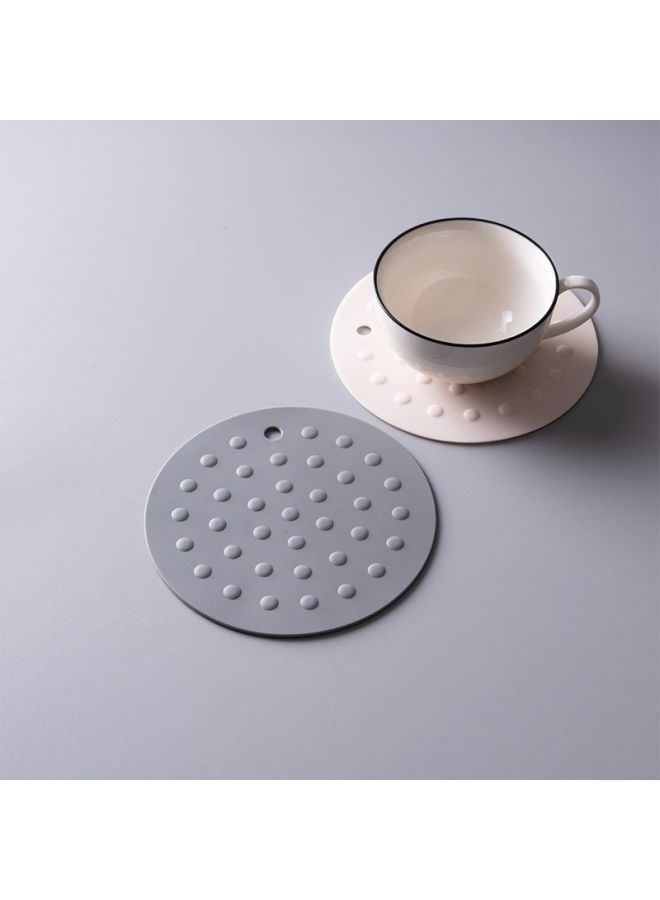 Foojo Silicone Heat-resistant Mat, Anti-scalding Pad, Table Mat, Coaster, High-temperature Resistant, Gray + Pink, 2-pack - Image 5