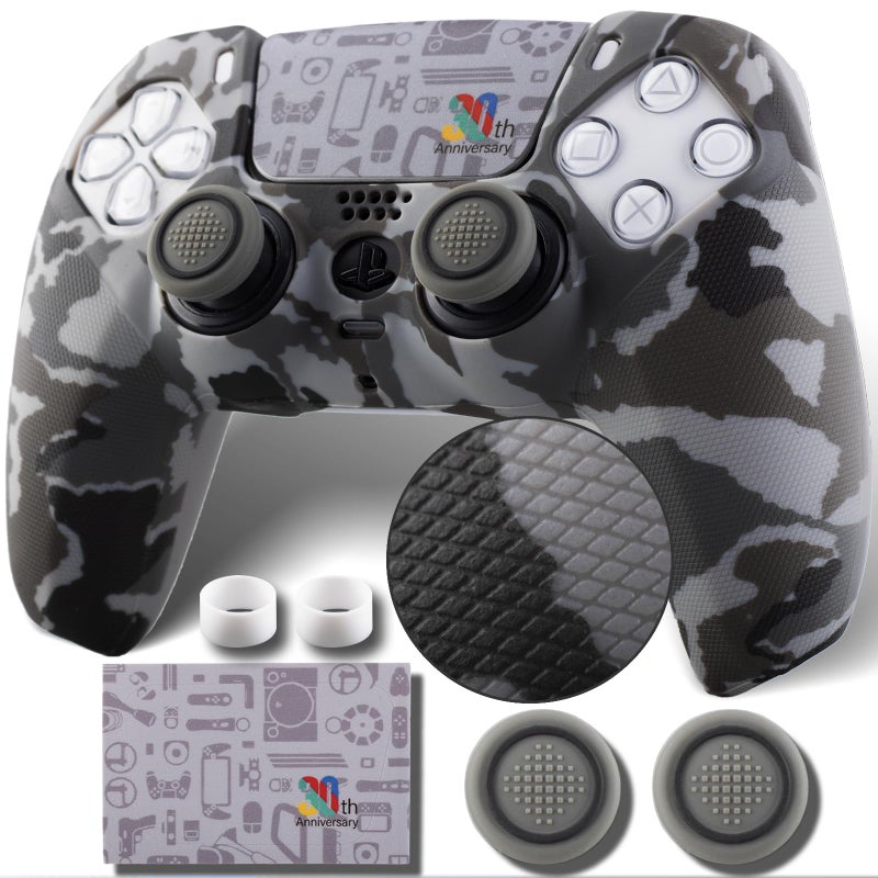 YoRHa Non-Slip Silicone Cover for PS5 Controller with Thumbstick Caps x 2 & Sticker x 1(30 Years aAnniversary) - Image 1