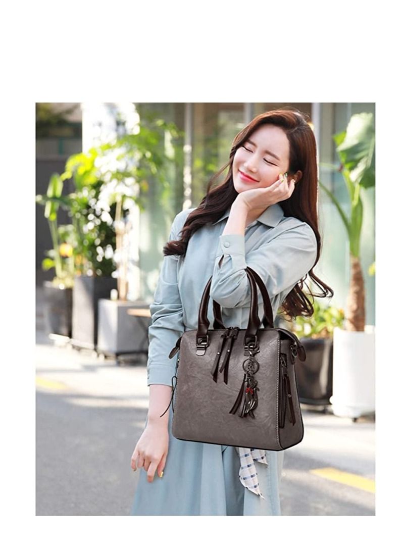 Dubkart Women's Shoulder/Crossbody/Tote and Handbag Set Of 4 for Traveling/Party/Shopping/Gift and Casual Use (Grey) - Image 2