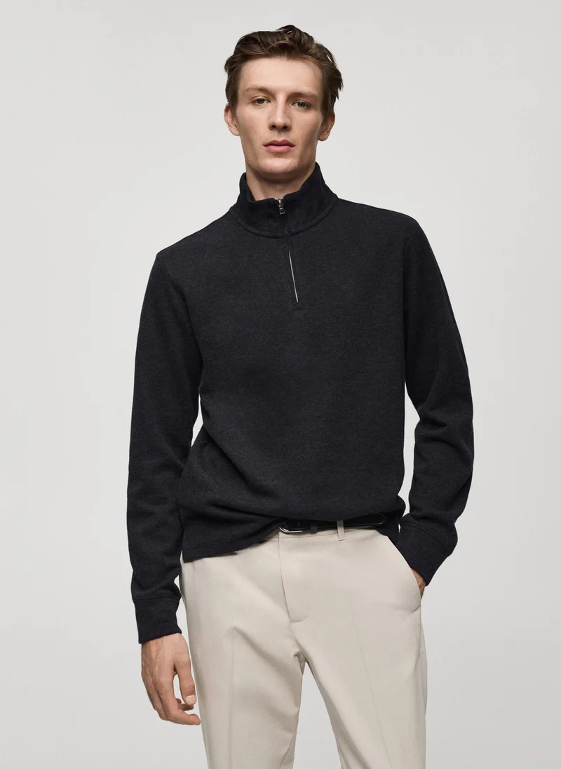 Mango Man Shanghai Zip Neck Sweatshirt