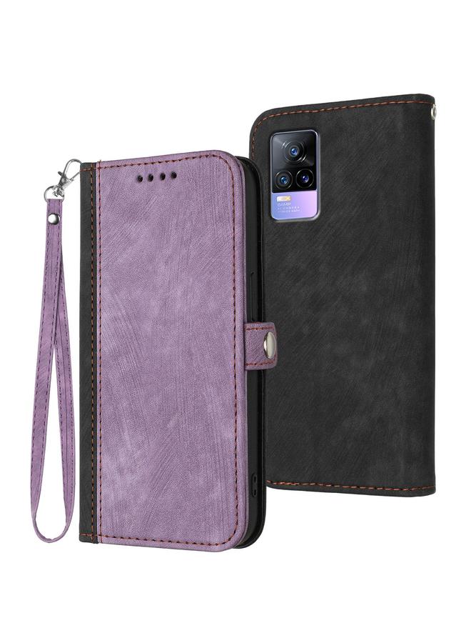 erorex Case For vivo V21e 4G / Y73 2021 Side Buckle Double Fold Hand Strap Leather Phone Case - Image 1
