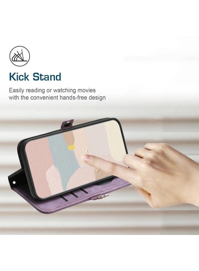 erorex Case For vivo V21e 4G / Y73 2021 Side Buckle Double Fold Hand Strap Leather Phone Case - Image 5