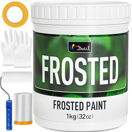 DWIL Frosted Glass Paint for Window - Window Privacy Paint, Frosted Glass Spray, Waterproof & UV Resistant, for Glass Surface in Bathroom, Kitchen, Room, Sliding Door, 32oz (with tools) - Image 1