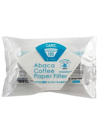 Abaca trapezoid paper filter for 5-7 cups 100pcs/pack |Disposable Pour-Over Drip Coffee Paper Filter made of Eco-Friendly Refined Virgin Pulp for Better Tasting Brewing Pour Over Dripper (White) 103 AB103-100W - pzsku/Z64FD6FC0E65ADA839267Z/45/_/1727521779/ef5cb9f3-44df-4407-98c2-0ca8e84cf09d