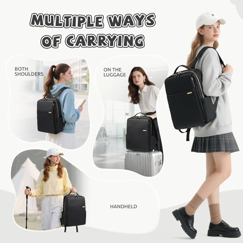 GOLF QUALITY Laptop Backpack for Women, Work Business Traval Computer Backpacks with Laptop Compartment Waterproof Casual Daypack for Travel College,16Inch,Black - Image 5