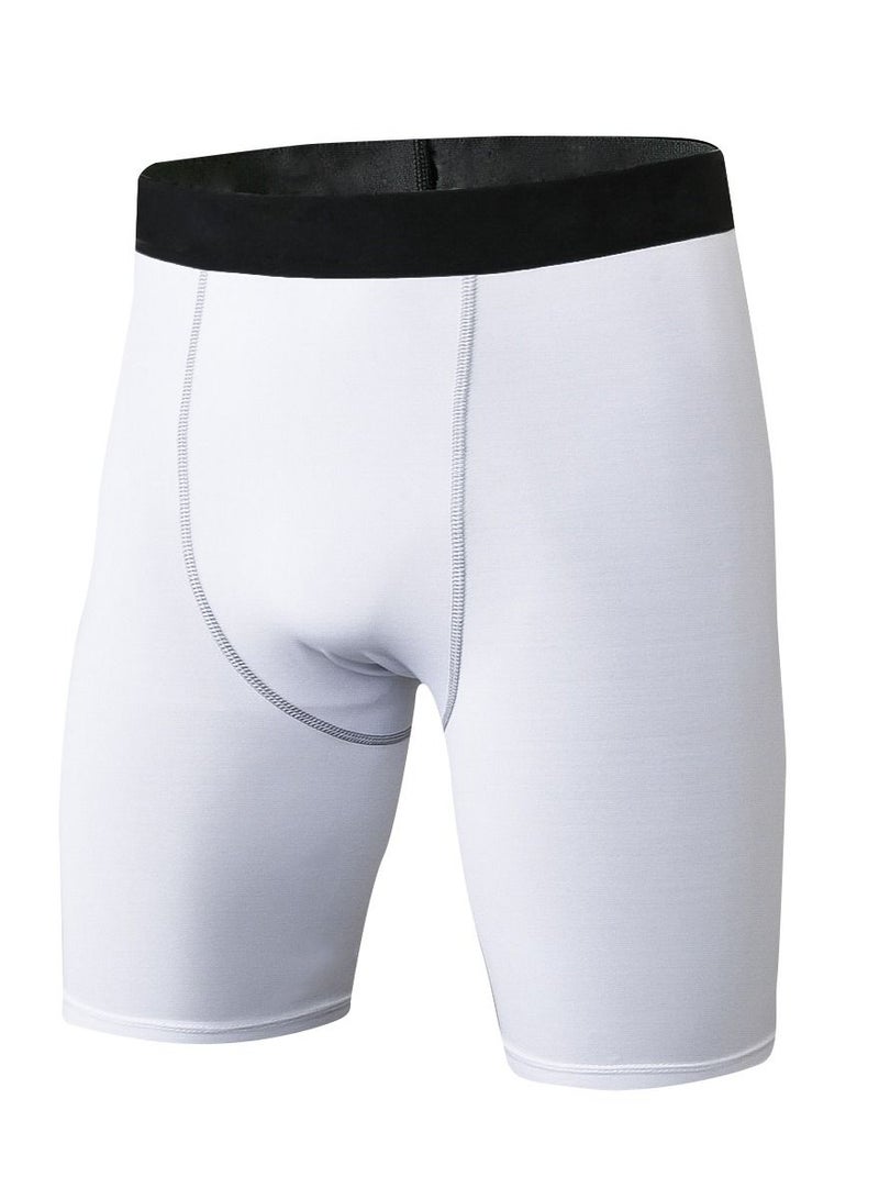 Loquat Men Quick Dry Breathable Elastic Shorts White  - Image 1