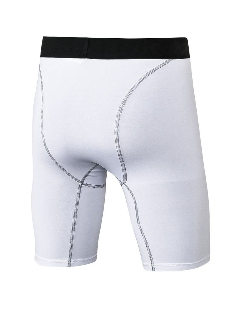 Loquat Men Quick Dry Breathable Elastic Shorts White  - Image 2