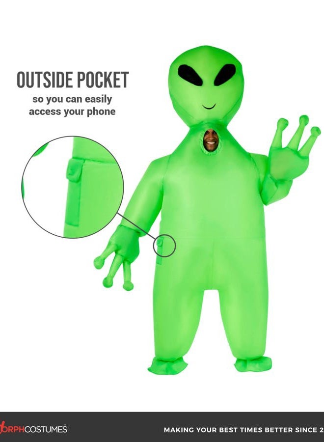 MORPH Inflatable Alien Costume Adult, Blow Up Alien Outfit for Men, One Size, Green, One size - Image 3