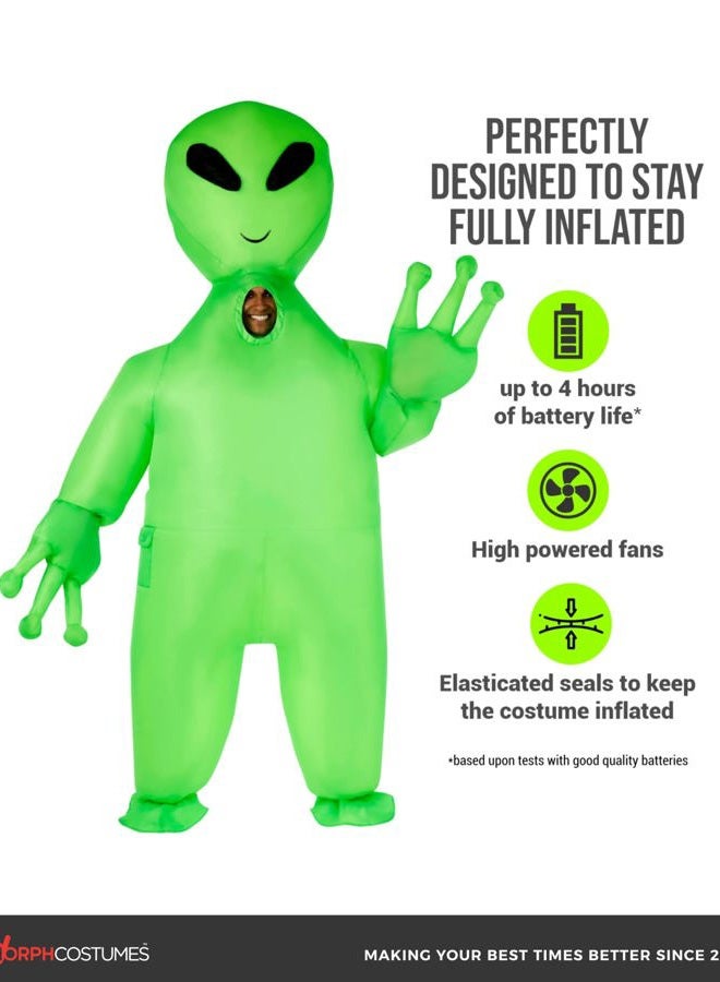 MORPH Inflatable Alien Costume Adult, Blow Up Alien Outfit for Men, One Size, Green, One size - Image 2