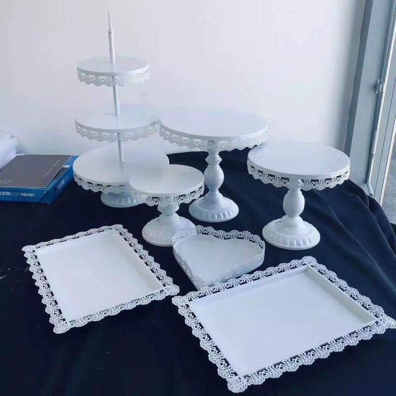طقم حامل كيك حديدي على الطراز الأوروبي لحفلات الزفاف والمآدب، زينة للحلويات والمعجنات، عشاء عيد ميلاد، طبق متعدد الطبقات إبداعي - Image 2