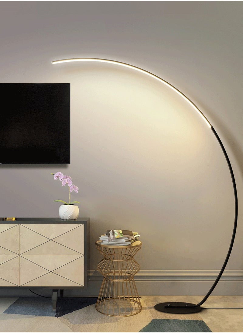 Sharpdo - Floor Lamp for Living Room, Modern Arc Floor Lamp With Adjustable Color Temperature,18W LED Arch Standing Floor Lamp with Foot Switch Black 32x32x165 centimeter - Image 1