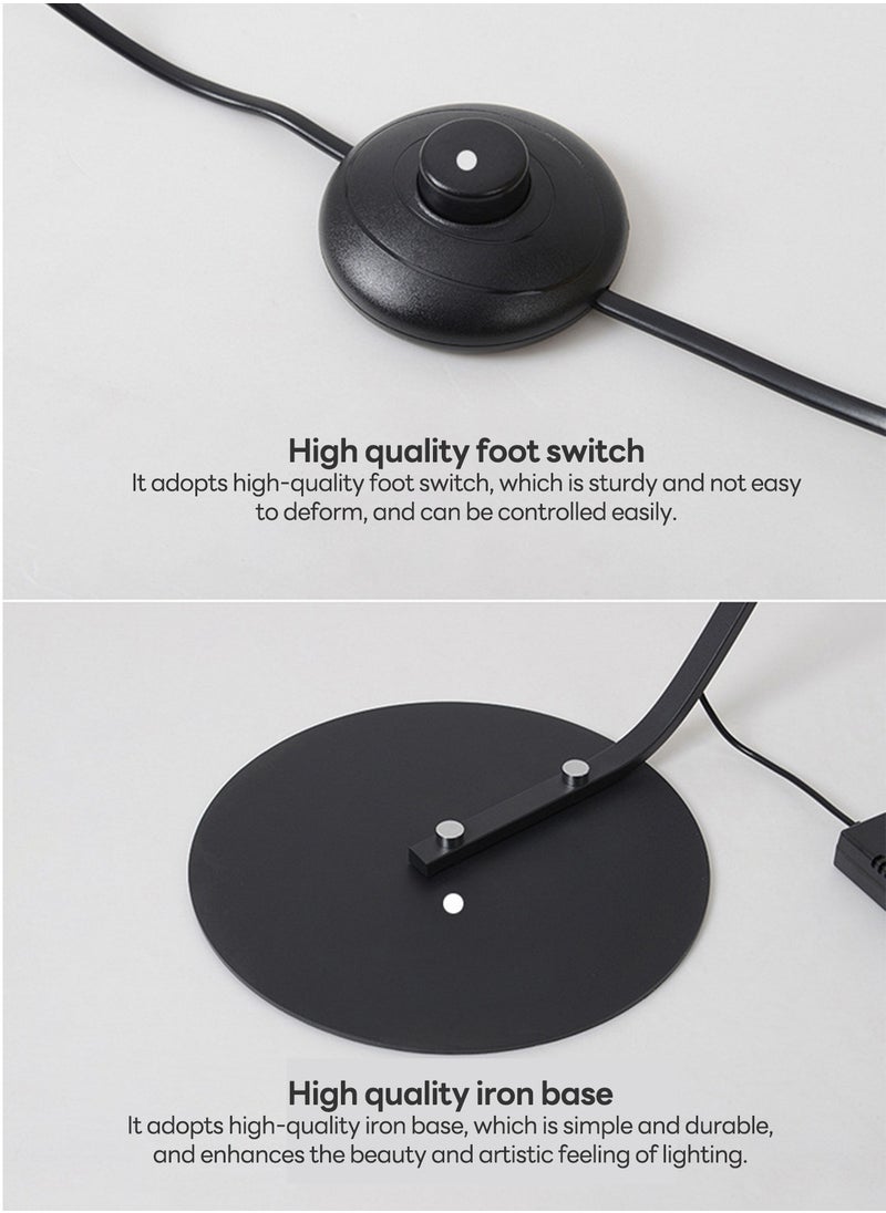 Sharpdo - Floor Lamp for Living Room, Modern Arc Floor Lamp With Adjustable Color Temperature,18W LED Arch Standing Floor Lamp with Foot Switch Black 32x32x165 centimeter - Image 1