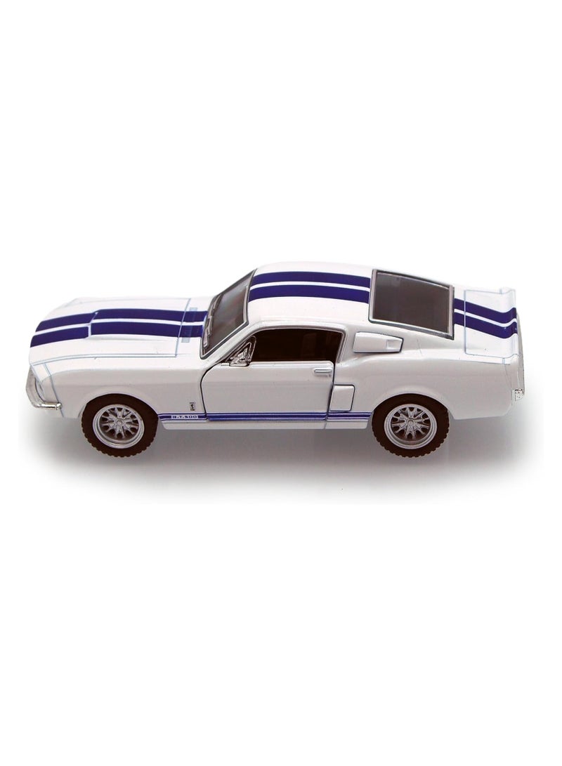 KiNSMART - 1967 Ford Shelby Mustang GT500 1:38 Scale 5" Die Cast Metal Model Toy Muscle Car (White) - Image 2