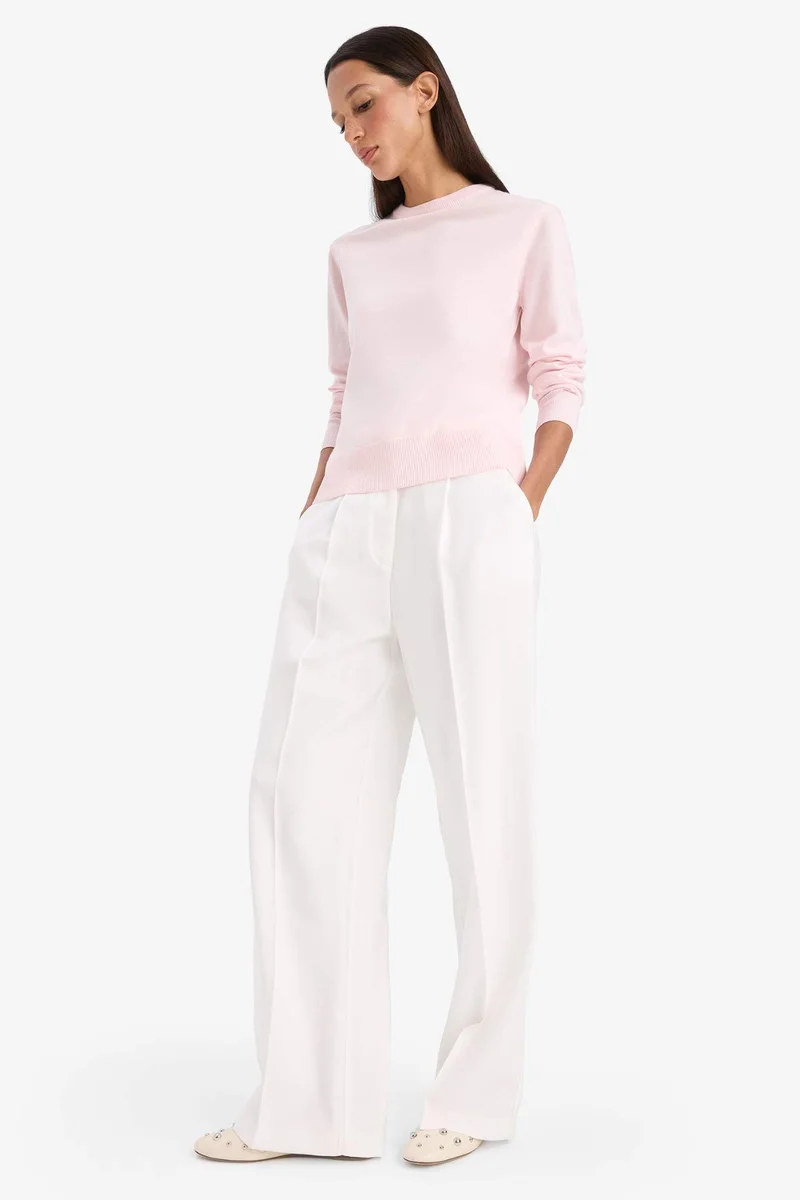 ديفاكتو Relax Fit Crew Neck Knit Pullover