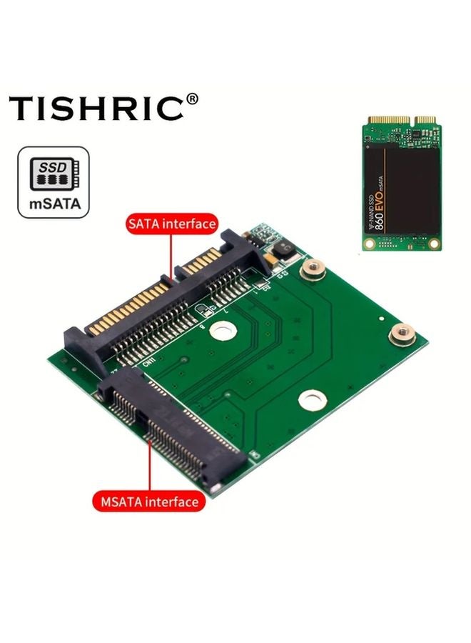 Green mSATA To SATA Adapter Converter Card 25 Inch 22pin For PCI E SSD Hard Drive - Image 4