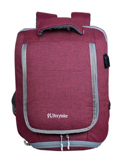 STORYTELLER Troop Premium Laptop Backpack with S-type Shoulder Strap and USB port 20" Wine Red  - Image 1