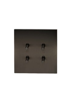 Donmarco 4 Gang 2 Way Wall Light Switch (86) – Plain Toggle Design – Stainless Steel Panel, Fire-Resistant Electric Switch, 15-Year Warranty, Wall Switch for Home and Office (Gun Grey)  - Image 1
