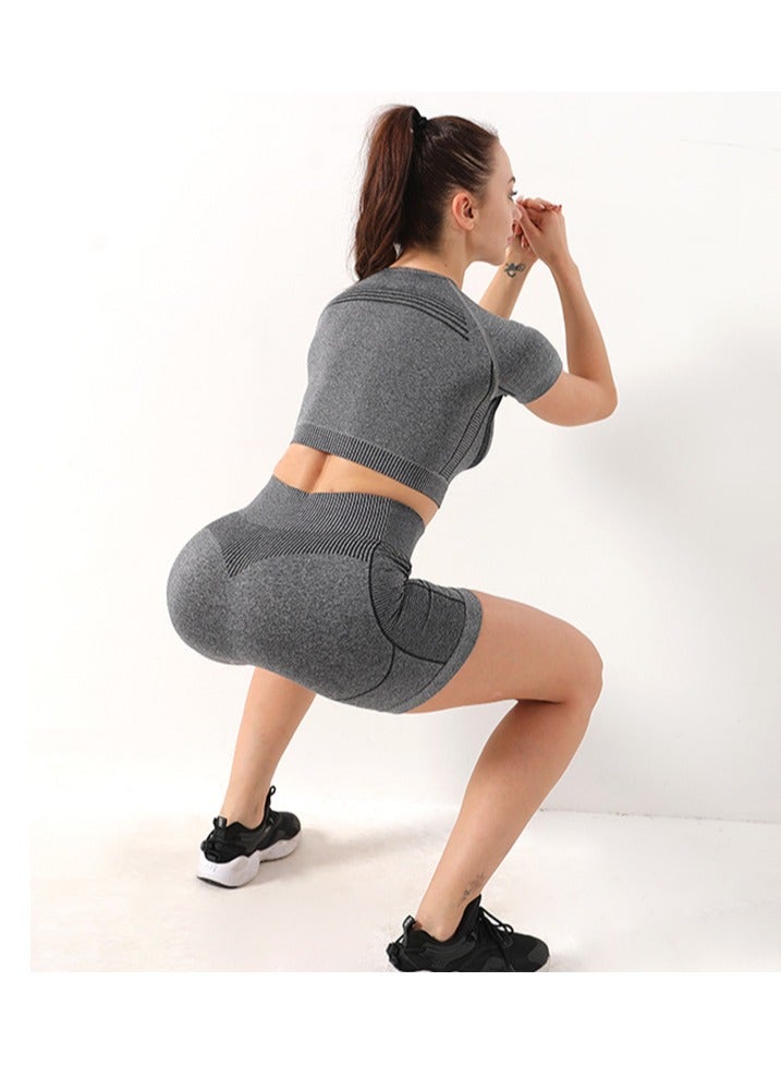 كابريشوس المرأة تجريب اليوغا 2 قطعة مجموعة رياضية عالية الخصر السراويل سلس مضلع الرياضة البرازيلي تجريب وتتسابق - Image 5