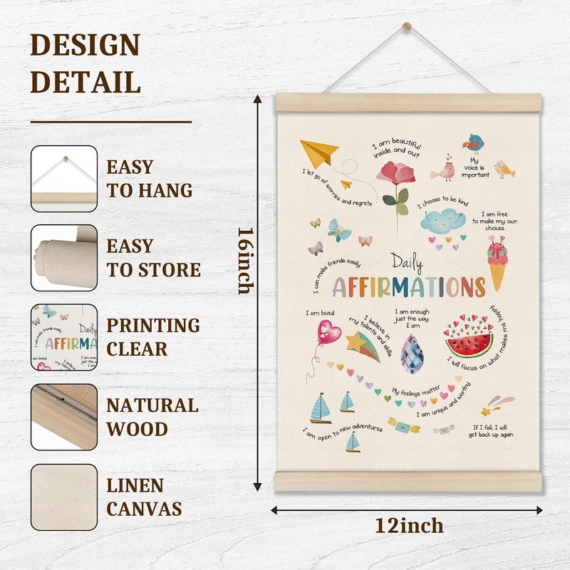 DOILANEE Mental Health Posters Hanger Frame, Affirmation Wall Decor, Therapy Office Decor, Psychology Gifts, Affirmation Gifts, Motivational Posters for School Counselor Classroom 16x12 Inch - Image 2