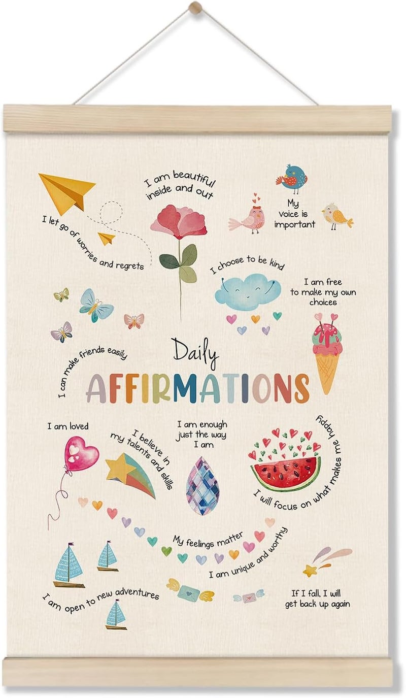 DOILANEE Mental Health Posters Hanger Frame, Affirmation Wall Decor, Therapy Office Decor, Psychology Gifts, Affirmation Gifts, Motivational Posters for School Counselor Classroom 16x12 Inch - Image 1