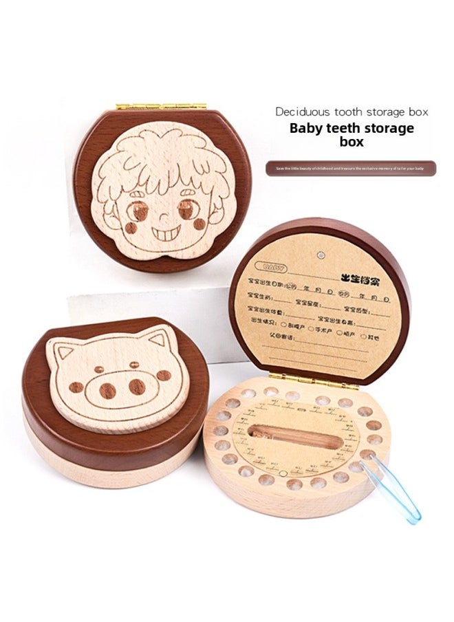 Generic - Deciduous Teeth Commemorative Box Boys And Girls Deciduous Teeth Box Children's Teeth Storage Box Baby's Teeth Storage Box-Color:Zodiac-Monkey - Image 1