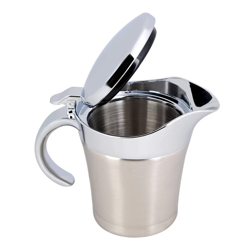 Zerodis 304 Stainless Steel Thermal Insulated Double Wall Sauce Gravy Boat Serveware Beverage Serveware Kitchen Pot Serving Jug 