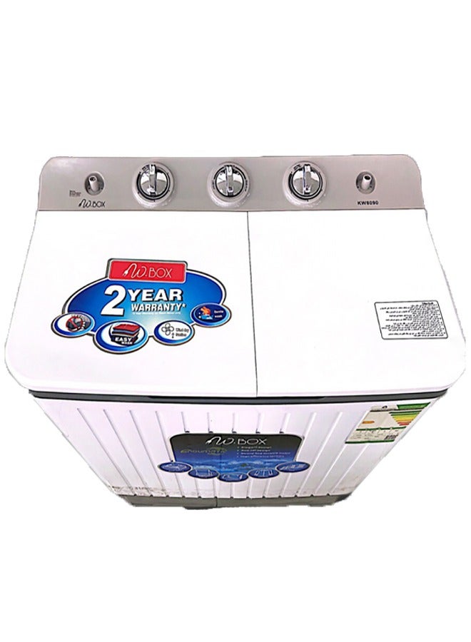 دبليو بوكس غسالة ملابس بحوضين سعة 8.5 كجم، لون أبيض | WB1213L - Image 2