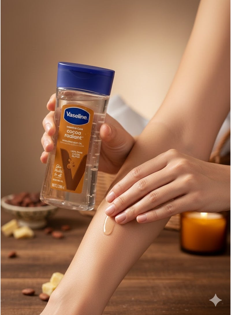 فازلين جيل فازلين زيت الجسم بالكاكاو راديانت للعناية المركزة مع الزبدة النقية للعناية المكثفة -  لترطيب وتفتيح الجسم -  ترطيب عميق ولمعان صحي- 200 مل - Image 5