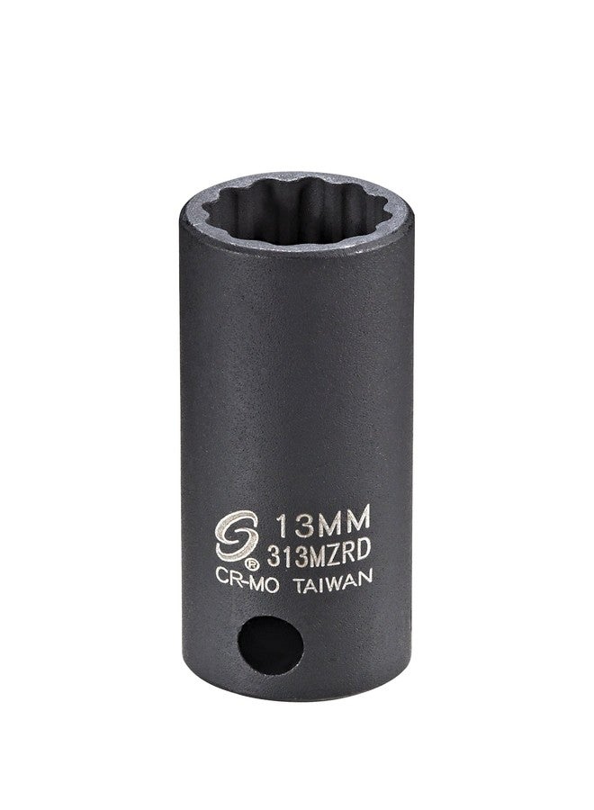 Sunex Tools Sunex 313MZRD 3/8-Inch Drive 13mm 12-Point Semi-Deep Impact Socket - Image 1
