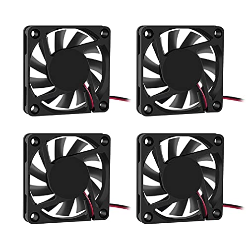 Dorhea Fan 60x60x10 mm DC 24V 6010 Brushless Cooling Fan, Replacement Ball Bearing 60mm Fan for Cooling DIY PC Computer Case Fan - 2 Pin Case Fan (Pack of 4Pcs) - Image 1