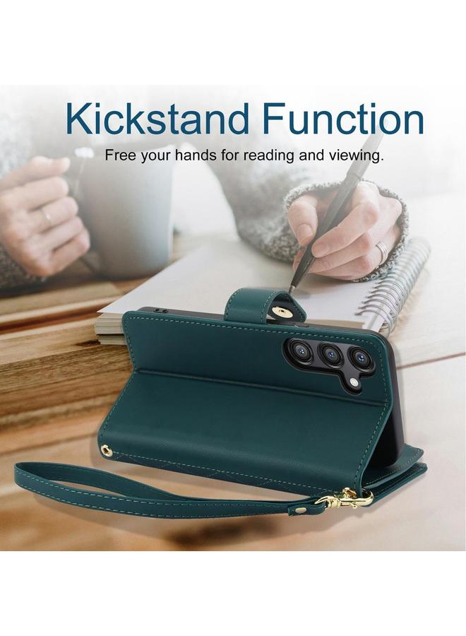 S-TOP Case For Samsung Galaxy A26 5G YM016 Rhombic Zipper Card Wallet Leather Phone Case with Lanyard - Image 4