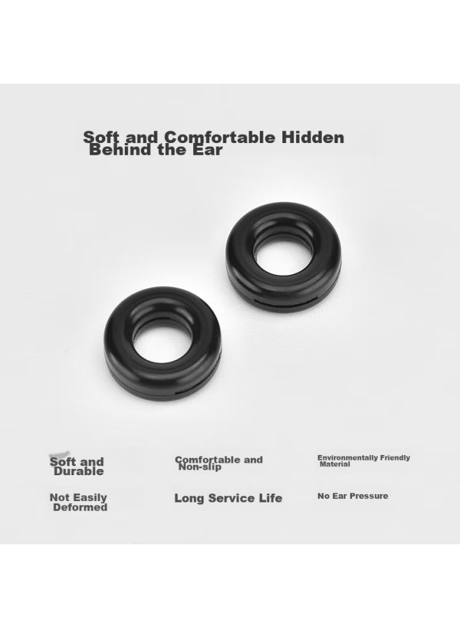 Oona Ouna Gl Anti-slip Retainer, Sports Anti-slip Ear Hooks For Temple Arms, 4 Pairs Of Black Round Style - Image 2